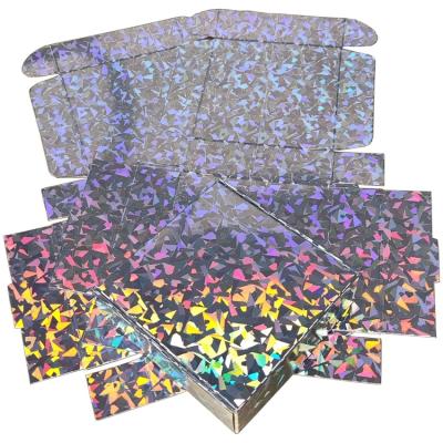 China Recyclable Diamond Shining Effect Holographic Gift Box, Eyelash Packaging Box With Hologram Pattern 50pcs/lot 10x10x3cm for sale