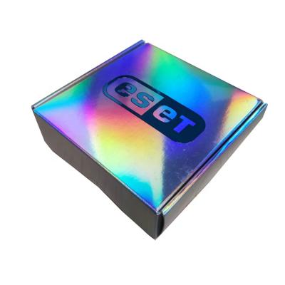 China Custom Brand Recyclable Logo Holographic Gift Box, Customized Logo Holographic Jewelry Boxes and Cosmetics Boxes for sale