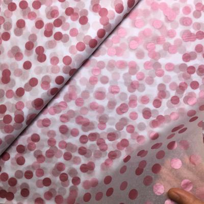 China ANTISTATIC Rose Gold Wrapping Tissue 50x70cm Metallic Rose Gold Polka Dots Tissue for sale