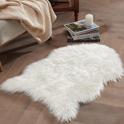 China Washable Faux Fur Rug Shaggy Sheepskin Rug Fluffy Bedroom Rugs for sale