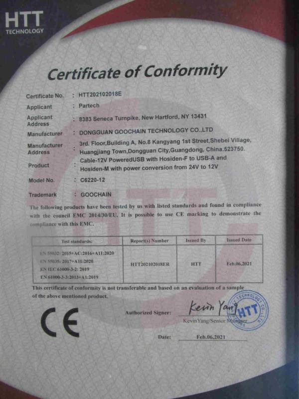 CE - Donggguan Goochain Technology Co., Ltd.