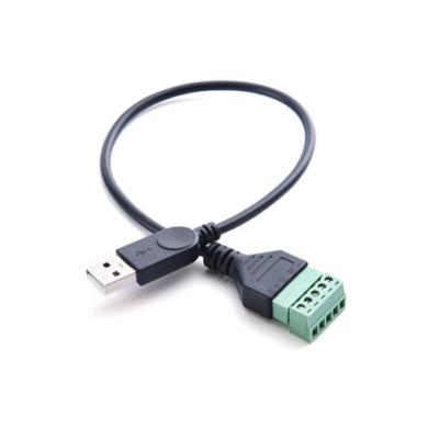 China Mobile Phone USB2.0 A Male To Solderless Screw 5Pin Terminal Block Adapter Pluggable Cable for sale