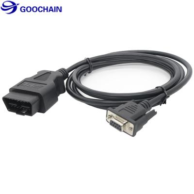 China Universal Cars OBD2 16 PIN Flat-Noodle OBD to DB9 16Pin M to DB9 F RS232 Cable for Car Diagnostic Adapter for sale