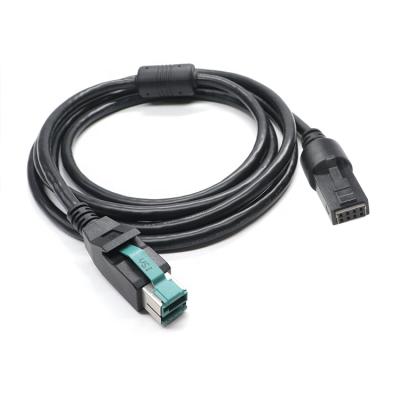 China POS Terminals 6Ft 1.8M 12V PoweredUSB To 2x4 Pin Powered USB Cable 12V For POS Terminals for sale