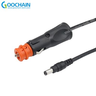 China Industrial 12-24V car cigarette lighter europe to dc plug cord cigar cable dc 5525 power cable for sale