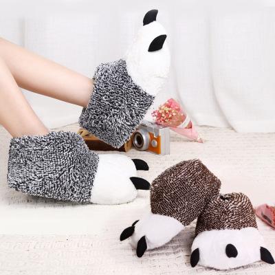 China Super Soft Anti-odor Velvet Paw Arctic Shoes For Autumn And Winter Cute Paw Plush Bear Style Warm Cotton Slippers for sale