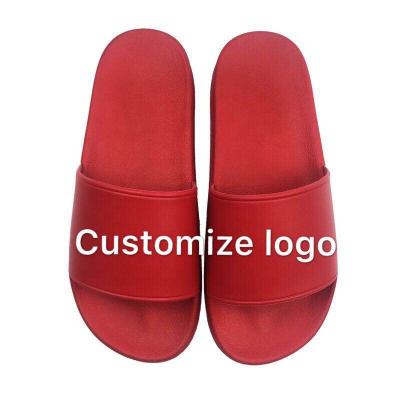 China Anti-Smell Summer Plastic Slippers For Men And Women Customized Logo Texts Pattern PVC Printable Sandals Customized for sale