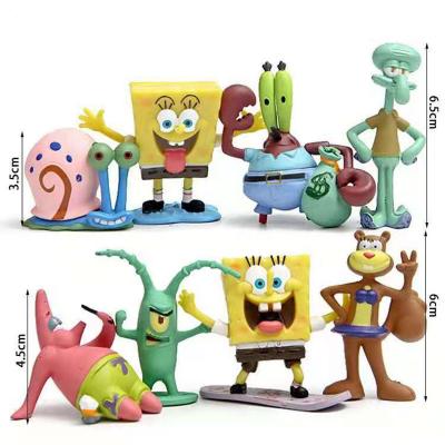 China Cute Gift M790 8pcs/set PVC Anime Dolls Children Dolls Squardward Action Numbers Cute Doll Toy Home Desktop Car Ornament Cartoon Model Kids Gift for sale