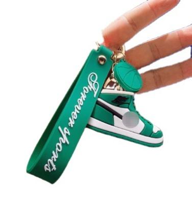 China Cute Gift T114 Cartoon Man And Woman Couples Basketball Shoes Key Chain PVC Car Key Ring Chain Bag Small Pendant Soft Rubber Accessories for sale