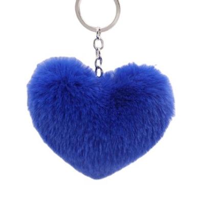 China Soft Artificial Key Ring Ladies Bag Pendant Rex Rabbit Hair Ball Car Lovely Gift T017 Plush Ball Key Chain Ring Love Mobile Phone Key for sale