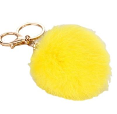 China Cute Gift T016Soft Artificial Rabbit Fur Cute Plush Ball Key Chain Ring Cute Pom Pom Bag Charm For Women Girls Pompom for sale