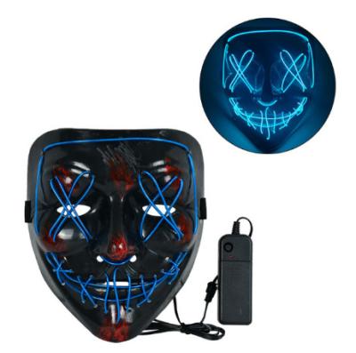 China Pretty Scary Gift T218 Halloween Colplay Light Up Purge Mask Halloween Masquerade LED Party Face Masks For Kids Men Women Mask Glowing for sale