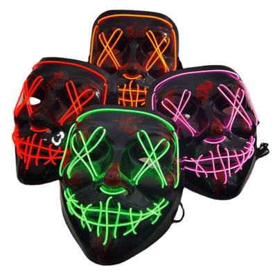 China Cute Gift M146 Cosmask Halloween Neon Led Mask Masquerade Party Masks Light Glow In The Night Funny Masks Cosplay Costume Supplies for sale