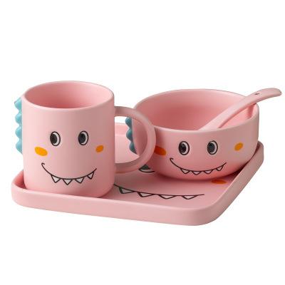 China Children's Cartoon Tableware Set Breakfast Cup Dessert Bowl Ceramic Dessert Dish for sale