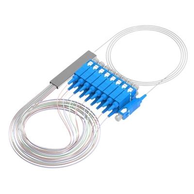 China Mini SC UPC XPON Network Splitter 1x16 Module Steel Tube PON SA/APC 1m SC/UPC GPON PLC Fiber Optic Splitter for sale