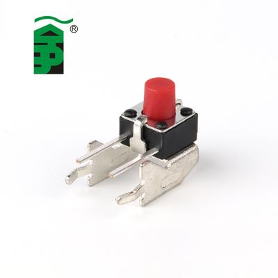 China Khan 6x6 Right Angle 2 Pin Tact Switch With Stainless Steel Bracket TSA06235-H for sale