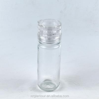 China Cheap white transparent grinder 100ml plastic spice grinder black pepper spice or salt grinder for sale