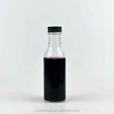 China Vintage Style Cheap Price Custom Glass Bottle 300ml For Barbecue Sauce With Plastic Screw Top for sale