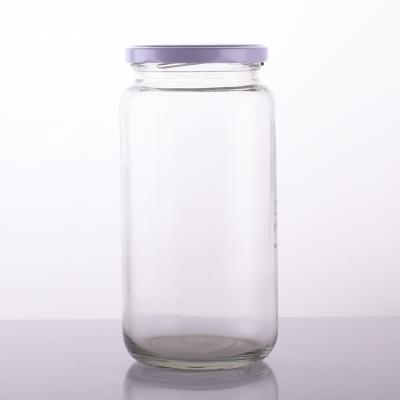 China Factory price 1000ml food canning jars wide mouth 32 oz food storage glass jars with white color lids for sale