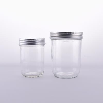 China Personal Care Clear Food Jars Glass Storage Jars 200ml Food Storage Glass Jar Set With Metal Lid for sale