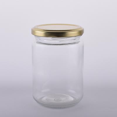 China Home High Quality Glass Jars For Food Storage Weed Large Packaging Glass Jars With Metal Lids for sale