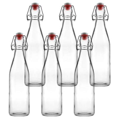 China 16oz Beverage Swing Top Glass Bottles Flip Top Brewing Bottles For Kombucha, Kefir, Beer for sale