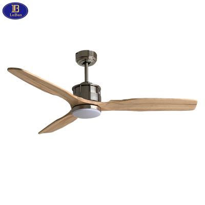 China Environmental protection LuBan 52 inch solid wood ceiling fan DC motor, with light or without light for sale