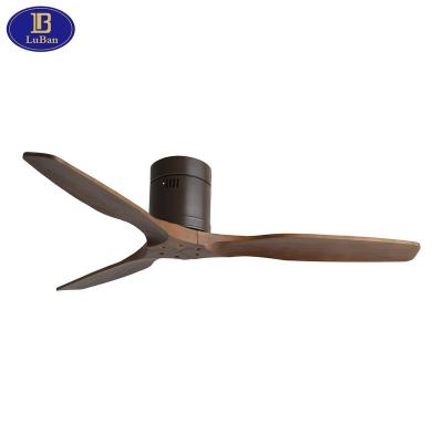 China LuBan Remote Control 52 Inch Ceiling Fan with Remote Control, 3 Solid Wood Blades, Silent Reversible DC Motor, 5 Speeds for sale