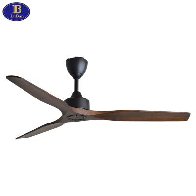 China LuBan Remote Control 60 Inch Ceiling Fan with Remote Control, 3 Solid Wood Blades, Silent Reversible DC Motor, 5 Speeds for sale