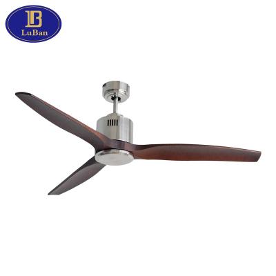 China Modern Design Remote Control 52 Inch Ceiling Fan with LED Light Remote Control, 3 ABS Blades, Silent Reversible DC Motor, 5 Speeds for sale