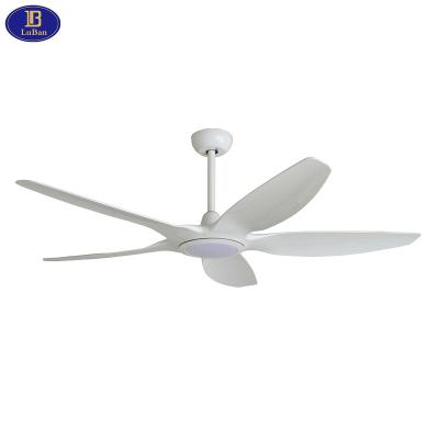 China Modern design remote control 52 inch ceiling fan with LED light remote control, 5 ABS blades, quiet reversible DC motor, 5 speeds for sale