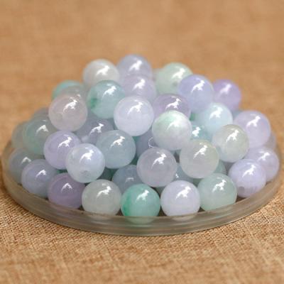 China Colorful Jewelry Beads Hot Selling Loose Jewelry Accessories Jade Round Beads Bracelet DIY Popular Natural Jadeite Beads for sale