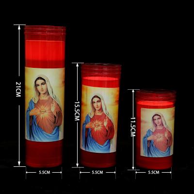 China Flameless Relighting LED Candle Pillar Candle Flickering Light with Jesus Image for Christmas Home Decoration for sale