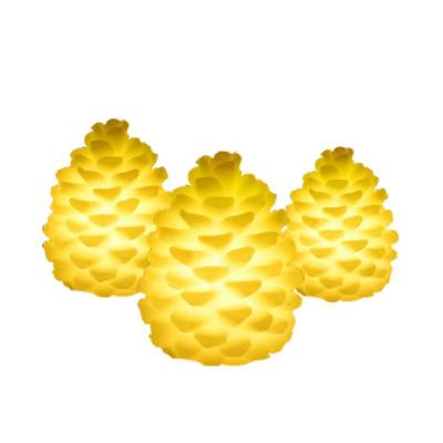 China Selection of Indoor Use Led Pine Cone Candle Light Set with 3 Pcs Indoor Use for Party Wedding Bar Christmas Home Decoration for sale