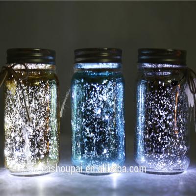 China Shiny Glass Decoration Star Jar Bottle Light Christmas Deco Copper Wire String Lights for sale