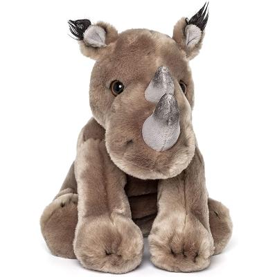 China Wildlife Tree Plush Soft Stuffed Animal Kingdom 12 Inch Rhinoceros Plush Collection for sale