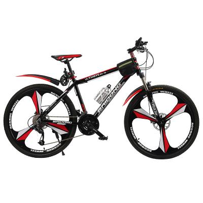 China Factory Price 21-27 Inch Mountain Bike 26 Inch 21-27 Speed ​​Dual Speed ​​Double Disc Brake Three-knife Wheel Mountain Bike Steel Variable Adult Bike for sale