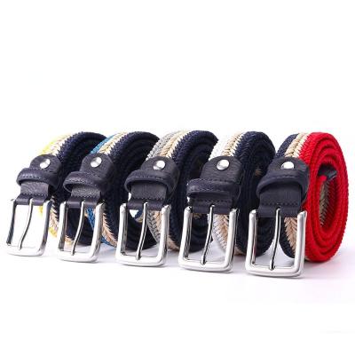 China Fashion Luxury Men's Fashional Belt Woven Belt Men's Wave Woven Belt Alloy Needle Buckle Belt for sale