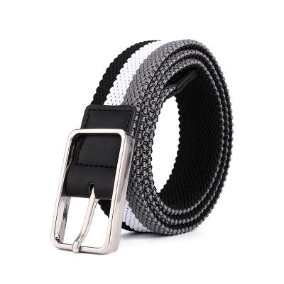 China Belt Factory New Style Custom Made Ladies Braided Belt Pin Buckle Stretch Webbing Elastic Woven Belt Fashion Waistband For Women for sale