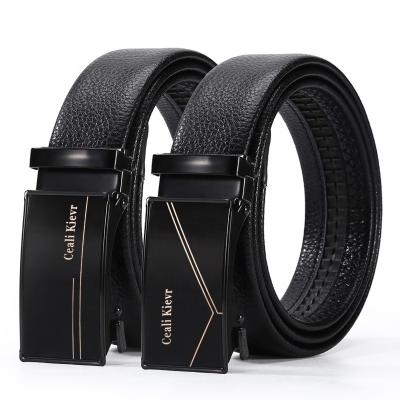 China New Black Design Fashion Custom Belt Mens Adjustable Ratchet PU Leather Belts Automatic Belt For Man for sale