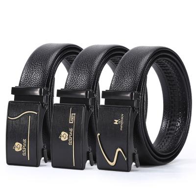 China Hot Custom Made Ratchet Zipper Men's Belt Men's Fashion.Casual Iron Buckle Strap Black Sports Car Leisure Leather Belt Men's Automatic Leather Belts for sale