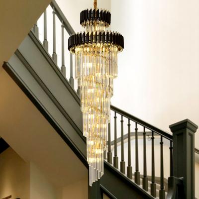 China Modern Amazon Graphite Long Modern Staircase Chandelier Luxury Hanging Light for sale