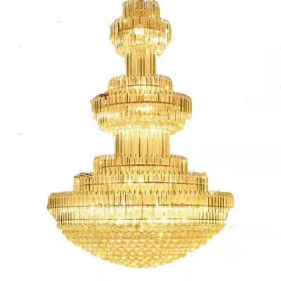 China Wholesale Traditional Large Modern Luxury Wedding Crystal Chandelier Lighting Hotel Stair Pendant Chandelier for sale