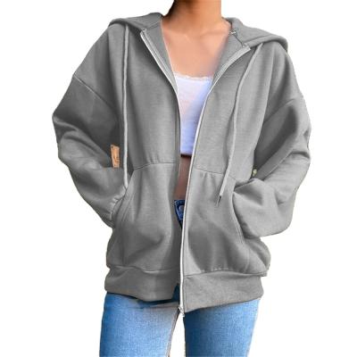 China 2021 Wholesale Anti-wrinkle Women's Hoodie Cotton Fashion Hoodie Zipper Sweatshirt Women Hoodies for sale