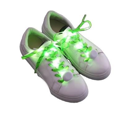 China Theme Park Event and Party Supplies Light Up LED Shoe Laces Party Nylon Flashing Halloween Decoration Single or RGB Light 10pcs for sale