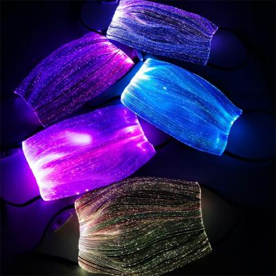 China Christmas LED Protective Mask Light Protective Mask Airplane Masquerade Ball Fiber Luminous Flashing Mask Party Prop and Shape LED Shield for sale