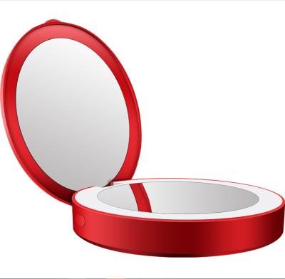 China Circular Desktop Mirror Makeup Cosmetic Folding Compact Mirror with: 8 LED Lights Lamps for sale