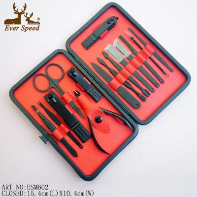 China High Durable Stainless Steel Travel 18Pcs Colorful Manicure Set for sale