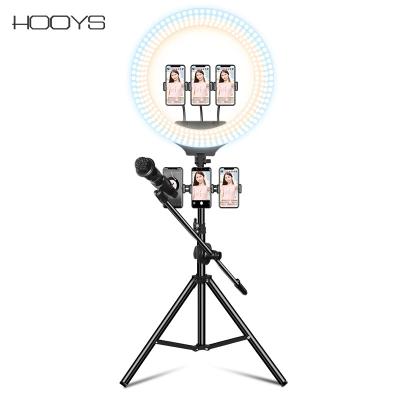 China PORTABLE 360 Live Flowing Vlog Live Selfie Ring Light Equipment Mobile Phone Holder Led Fill Lights Ring Girl Light for sale