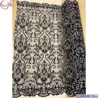 China High quality memory lisami Europe embroidery sequins lace up fabric for evening wedding dress for sale